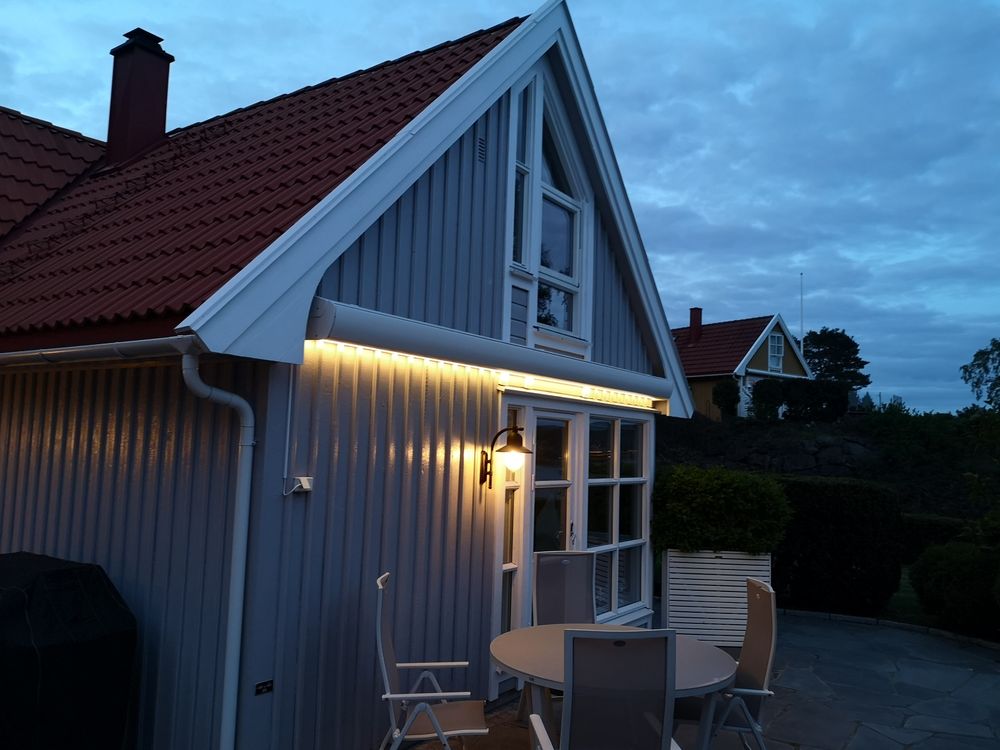 Kassettmarkise m ledlys, Bredde 415-470 cm x 310 cm utfall