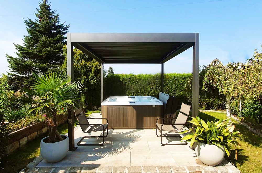 Pergola hvit 350 / 250 / 340 cm (B/H/L)