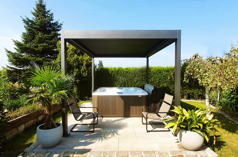 Pergola hvit 350 / 250 / 475 cm (B/H/L)