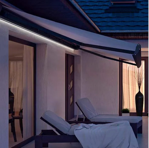 Hovedbilde Kassettmarkise m ledlys, Bredde 475-530 cm x 260 cm utfall