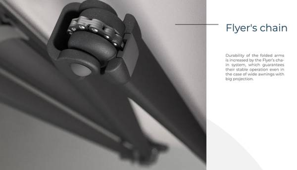 Hovedbilde Kassettmarkise m ledlys, Bredde 475-530 cm x 260 cm utfall